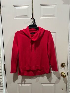 Banana Republic Bright Red Cowl Neck Drawstring Sweater